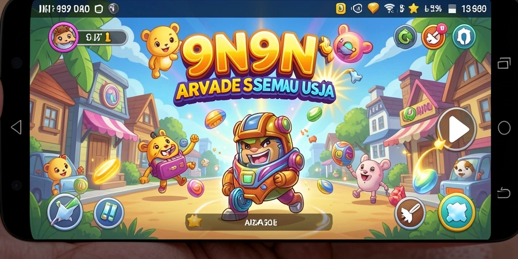 Antarmuka menarik dari game Arcade 9N9N yang penuh aksi.
