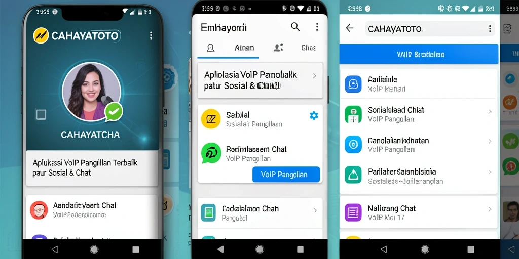 Antarmuka CAHAYATOTO untuk panggilan VoIP yang modern dan ramah pengguna.