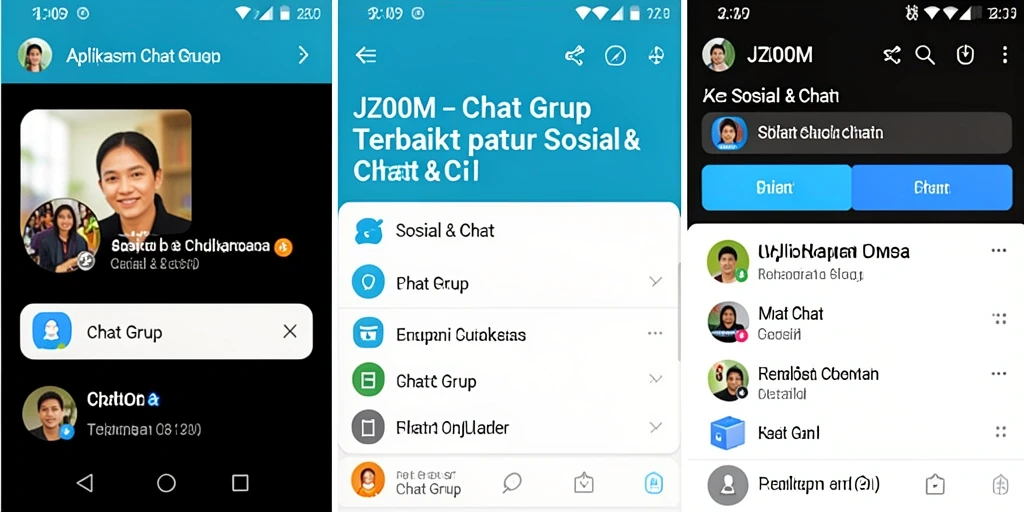 Antarmuka J200M yang sederhana untuk fungsi Chat Grup.