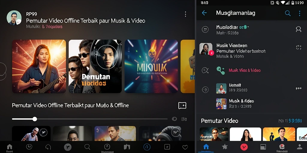 Tampilan antarmuka utama aplikasi Pemutar Video Offline RP99.