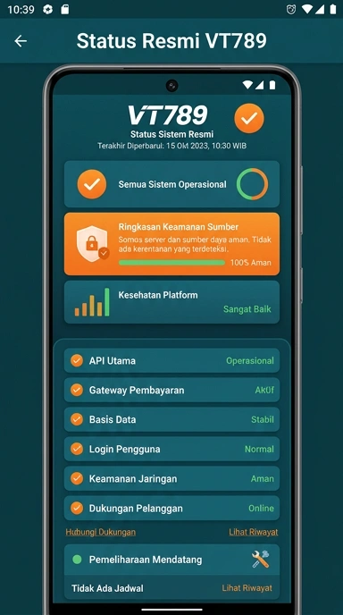Tampilan kanal resmi vt789